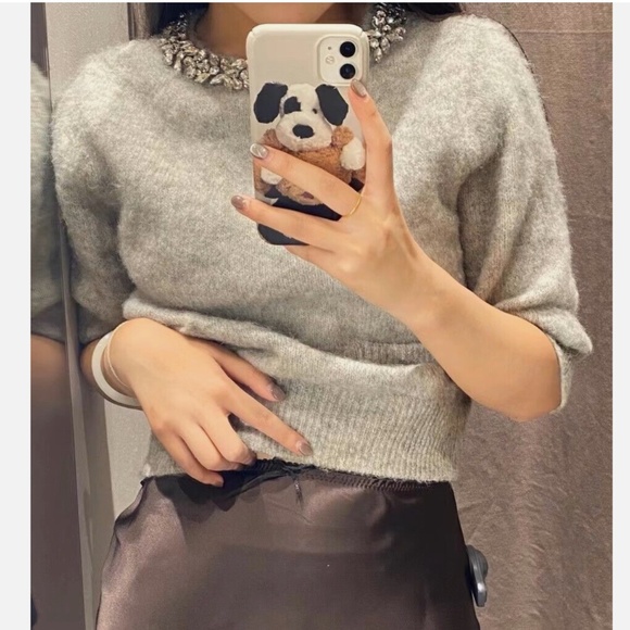 Zara Sweaters - ZARA JEWEL COLLAR KNIT SWEATER NWT